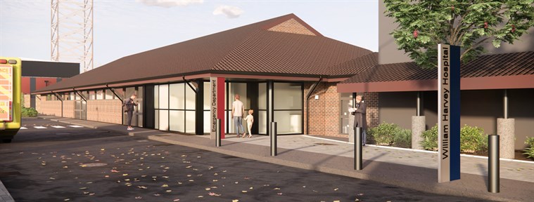  Artist's impression of the Emergency Department entrance at William Harvey Hospital