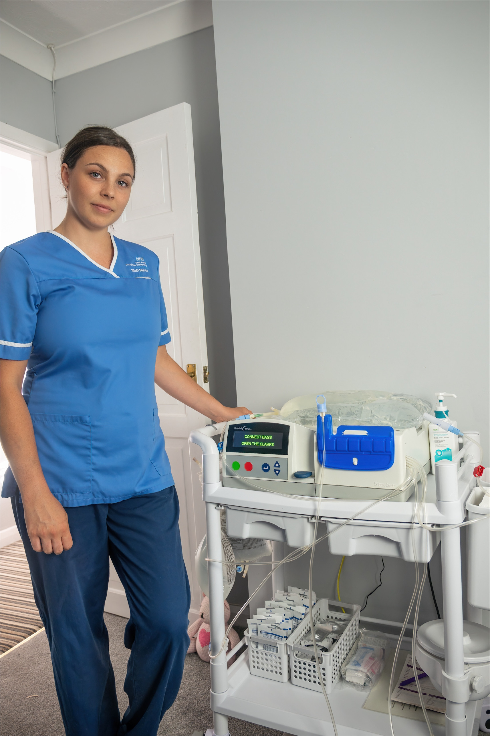 Davina with her dialysis machine