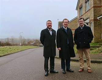 Charlie Elphicke, Henry Quinn and Philip Brighton at Dementia Centre of Excellence site