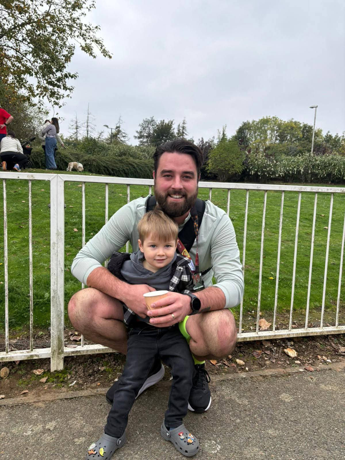 Ben Randell with his son