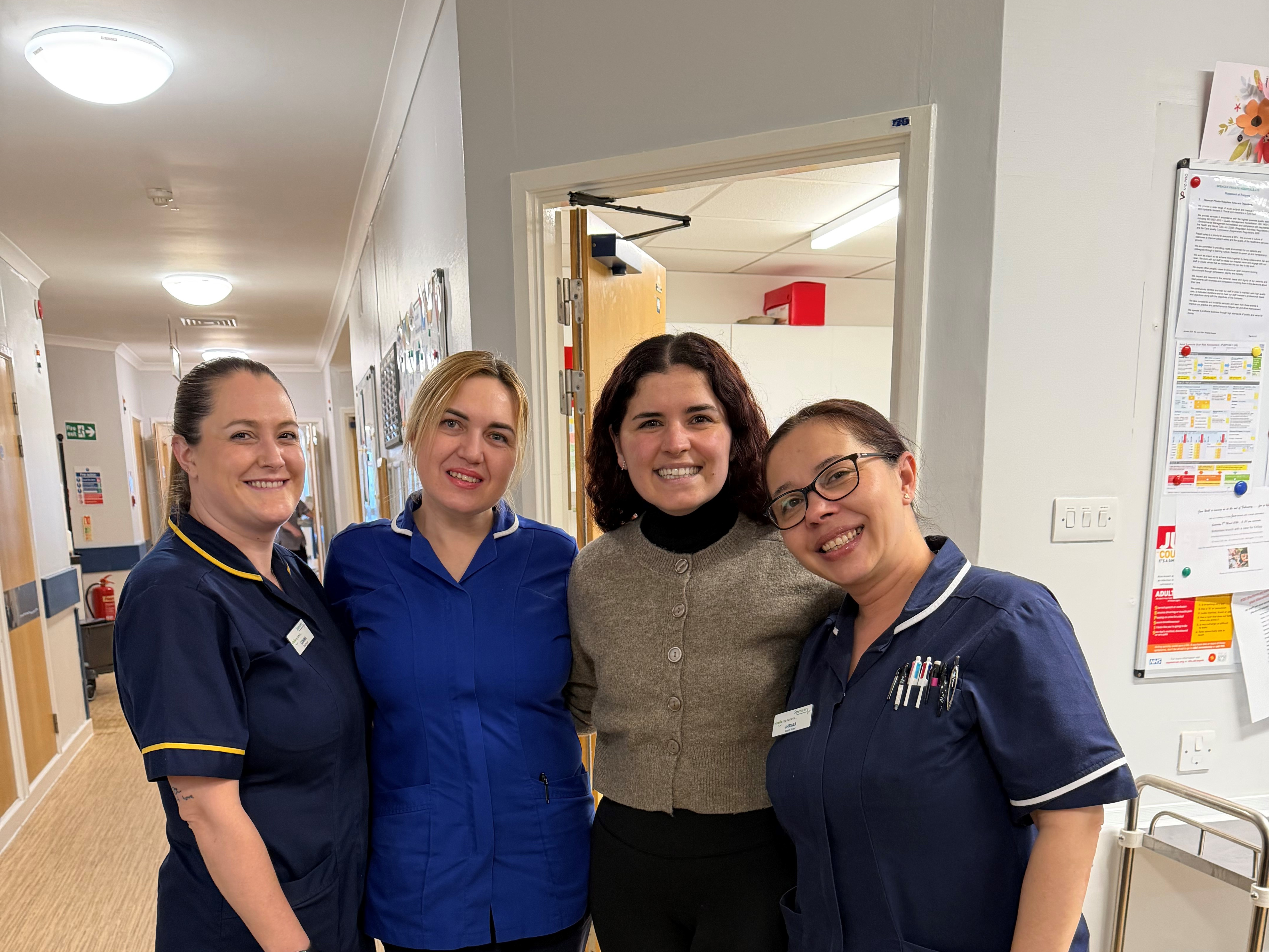 Carolina with some of the team who cared for her