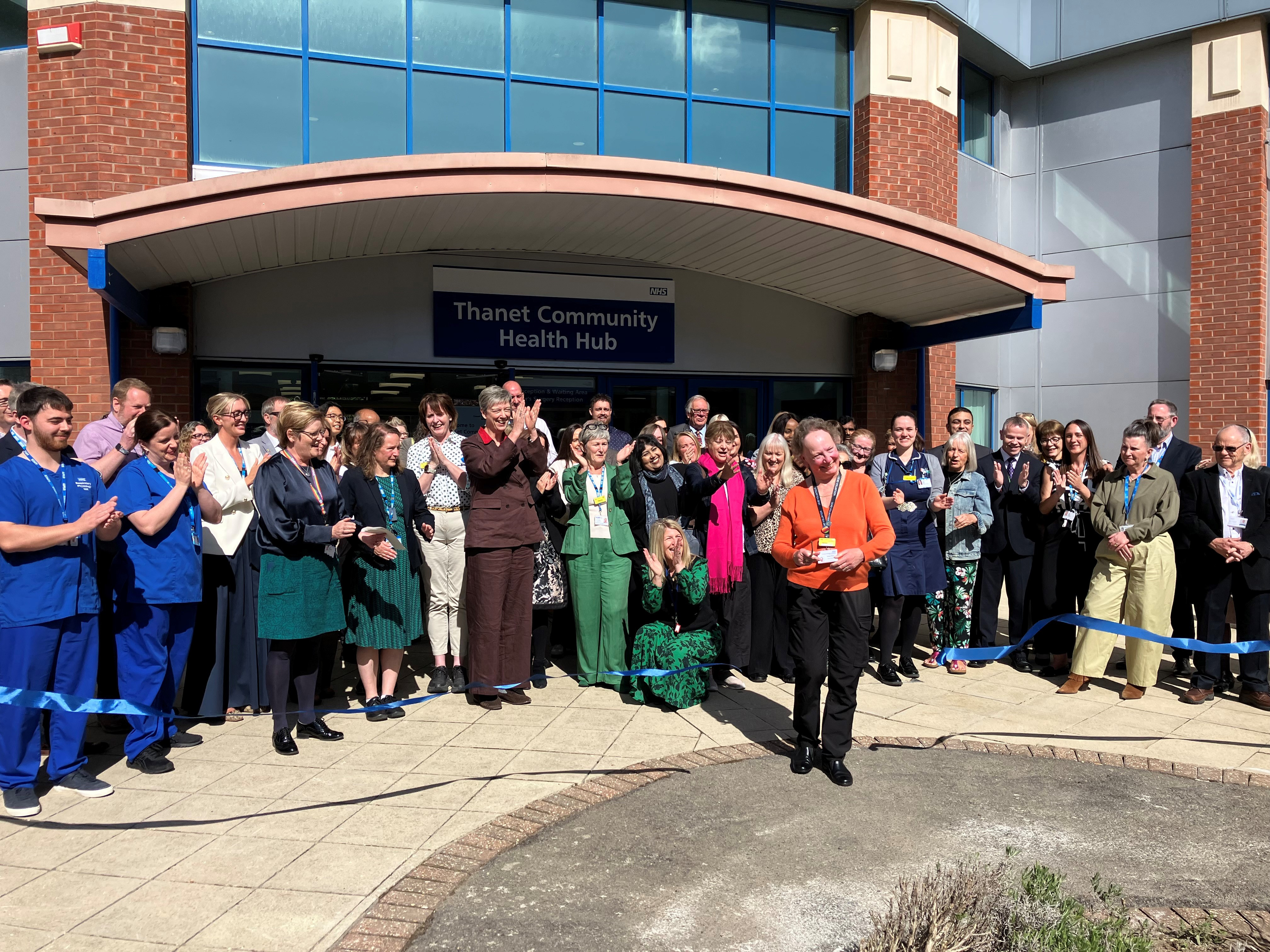 Denise Stone cuts the ribbon to open the new Thanet Health Hub