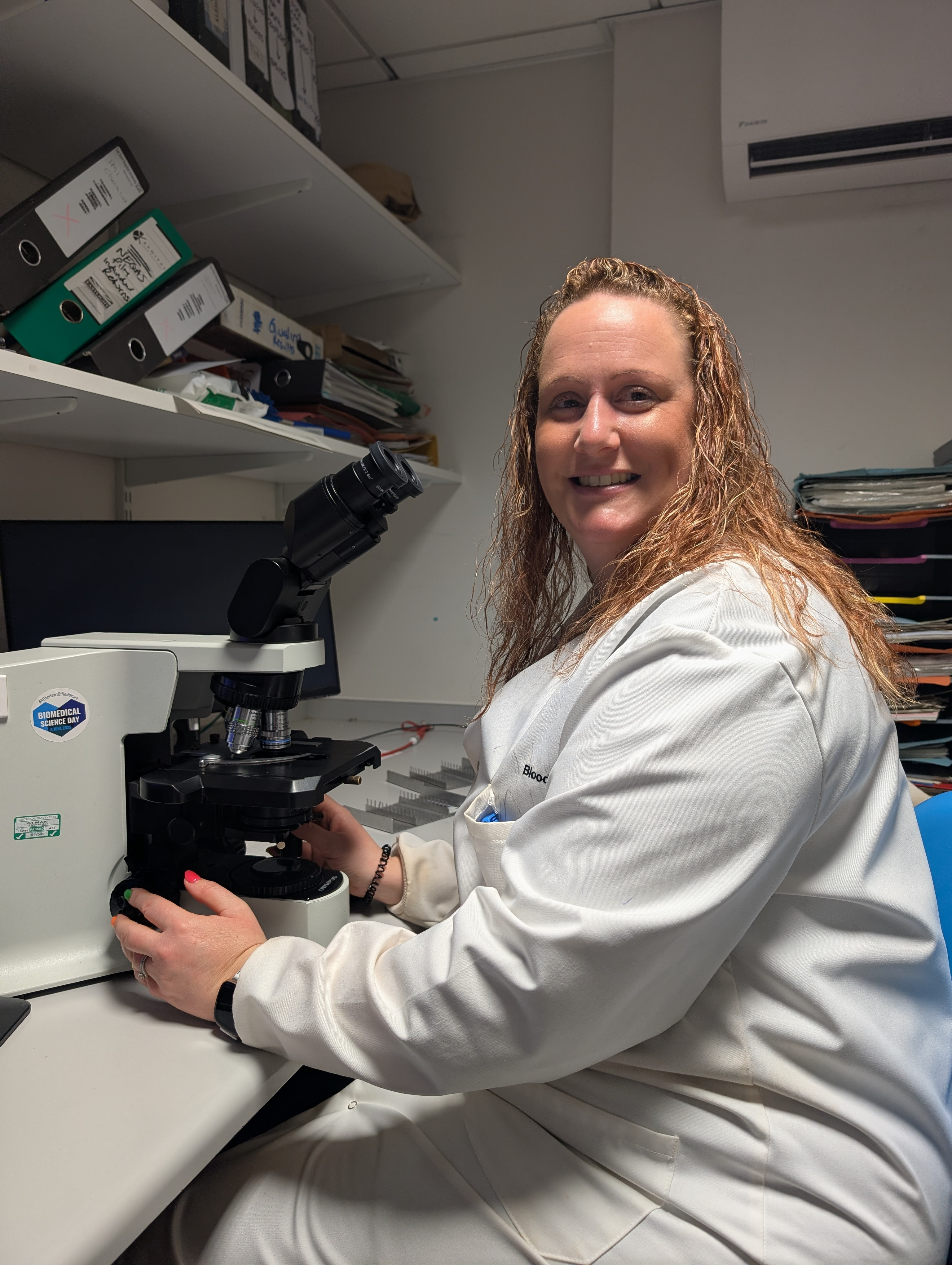 Roese Pinnick in the lab