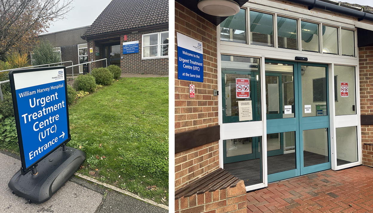 Pictures of Urgent Treatment Centres at William Harvey and QEQM Hospitals