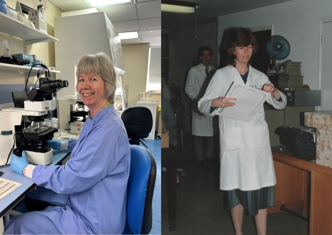 Shirley in the lab now and when she started