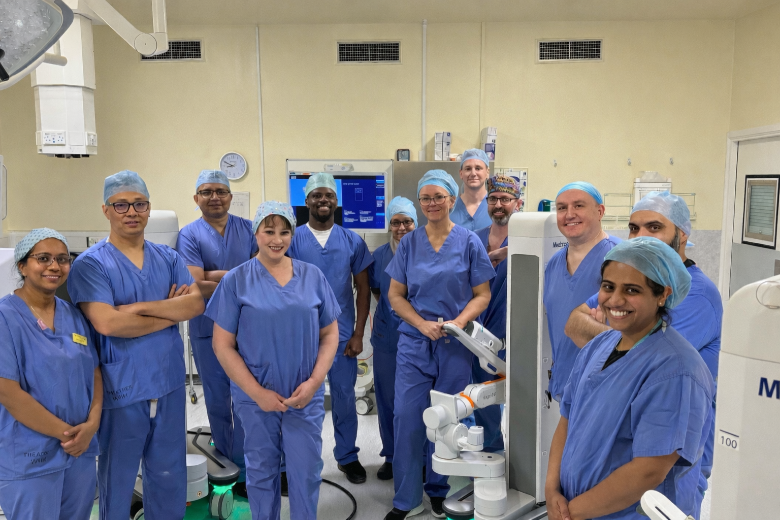 The theatre team involved in the first surgery