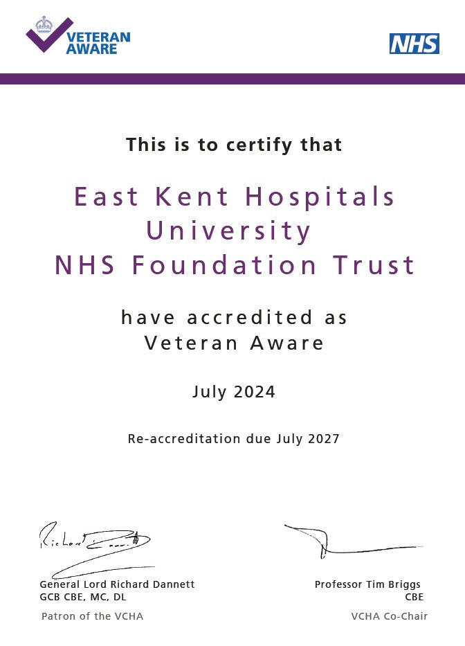 Certificate of Veteran Aware accreditation